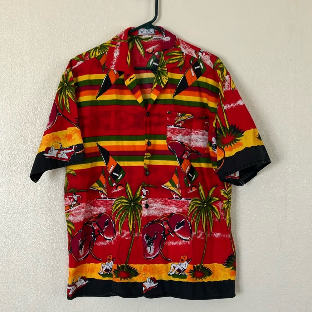 VTG Fun-Wear Tropical Button Down Shirt, M